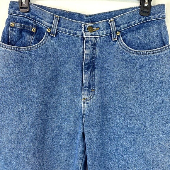 L.L. BEAN Vintage Blue Denim Flannel Lined Straight Leg Jeans Women's Plus 16 R - Picture 3 of 9